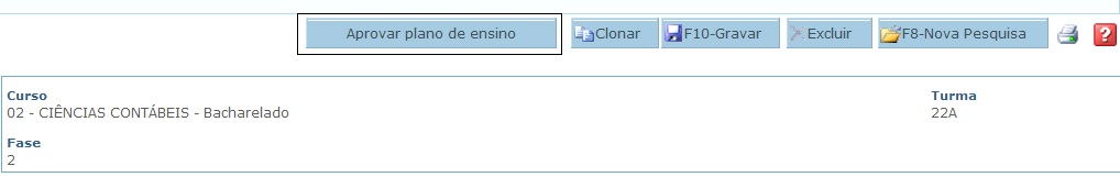 Aprova plano ensino